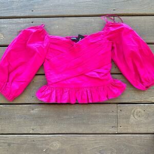 NWT Express Criss-Cross off shoulder Pink Blouse